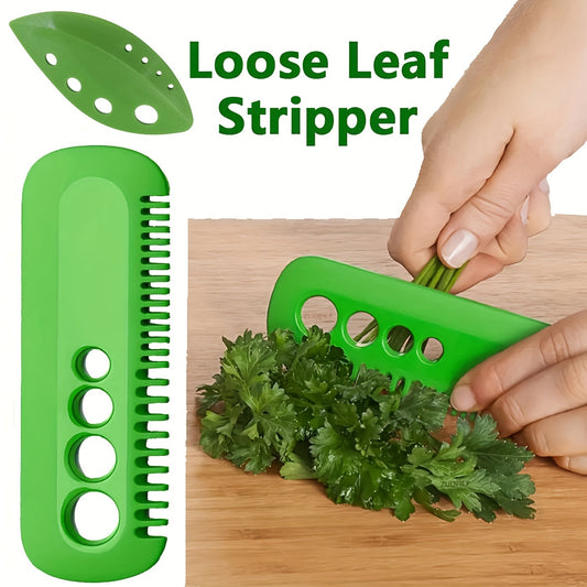 Leaf Stripper Tool - Plastic Kitchen Vegetable Leaf Peeler for Kale, Chard, Thyme, Basil and Rosemary, Essential Kitchen Gadget