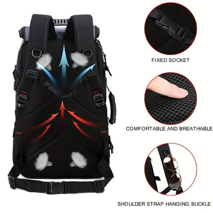 50L Spacious Hiking Travel Backpack - Multi-Functional, Water-Resistant, with Shoe Compartment, Laptop Sleeve, Ventilated Ergonomic Design - Ideal for Outdoor Camping, Sports and Adventures