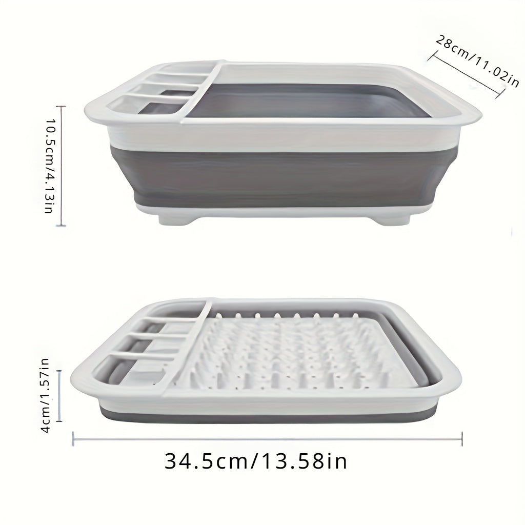 Space-Saving Collapsible Dish Rack - Portable Kitchen Organizer for Dishes, Utensils and Cutlery - Ideal for RVs, Campers and Travel Trailers