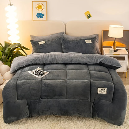 Luxury Plush Comforter - Soft, Anti-Static, Extra Thick, Multi-Needle Quilting, Lightweight and Warm - Cozy Autumn-Winter Bedding
