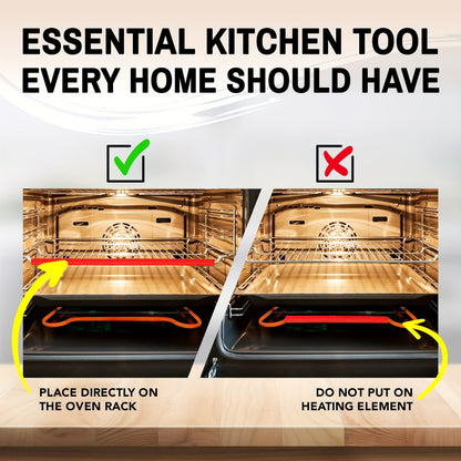 (2pc) Heat Resistant Oven Rack Shields – 14in Long Silicone Protectors – Prevent Burns and Protect Food-Grade Oven Racks