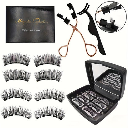 Magnetic Eyelashes – 7x Adhesion Force, Stable Quantum Magnetic Set, 3D False Eyelashes for Natural, Voluminous Look, No Fragrance