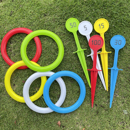 Kids' Outdoor Beach Playset – Colorful Ring Toss Game, Interactive Educational Toy Set in White/Red/Green/Blue/Yellow, Perfect for Halloween & Christmas Gifts