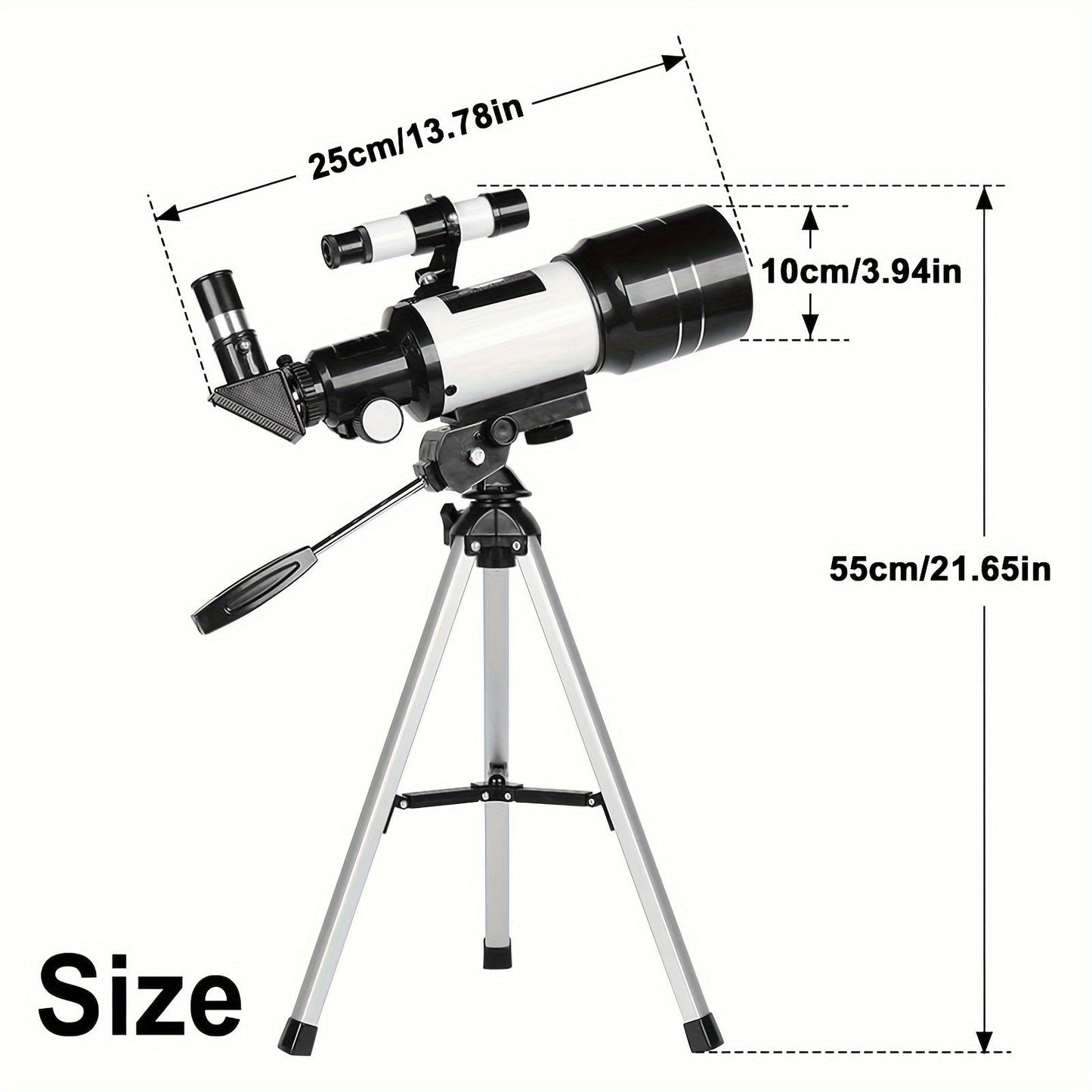 150X High-Powered Refractor Telescope - Portable 70mm Aperture Astronomical Telescope with Tripod, Phone Adapter, and Wireless Remote for Adults and Kids, Ideal for Stargazing and Space Exploration