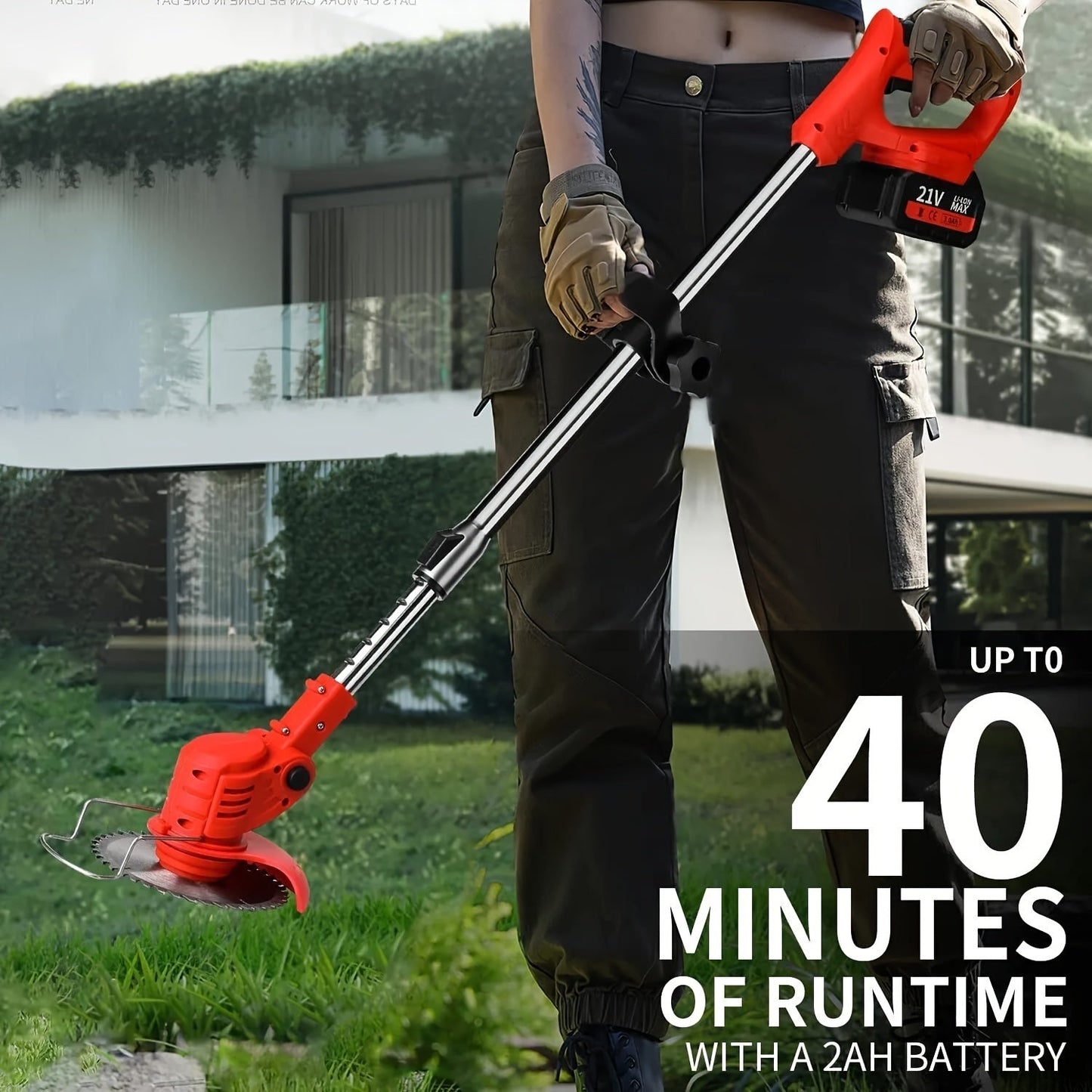 1000W High-Power Cordless Weed Eater - Stainless Steel Electric Brush Lawn Edger, Advanced Grass String Trimmer - Universal, Lightweight Design for Year-Round Lawn Care
