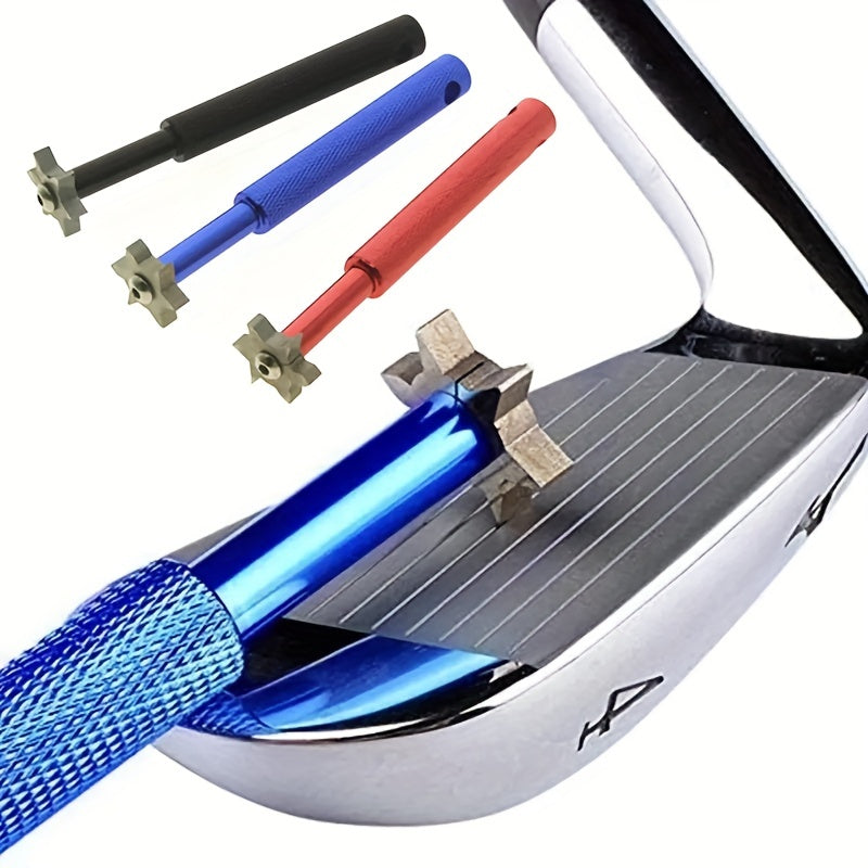 Premium Golf Club Groove Sharpener and Cleaner Set - Enhance Your Game with 6 Interchangeable Heads and Protective Pouch for Perfectly Sharpened and Cleaned Grooves
