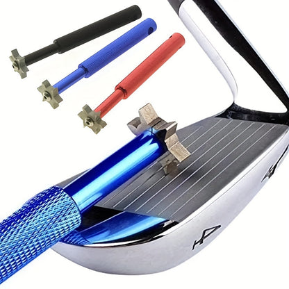 Premium Golf Club Groove Sharpener and Cleaner Set - Enhance Your Game with 6 Interchangeable Heads and Protective Pouch for Perfectly Sharpened and Cleaned Grooves