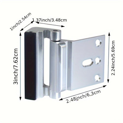 2pcs Door Lock For Home Security- Easy To Install Door Latch Device, Aluminum ConstructionTamper Resistant, Black/White/argent Door Locks