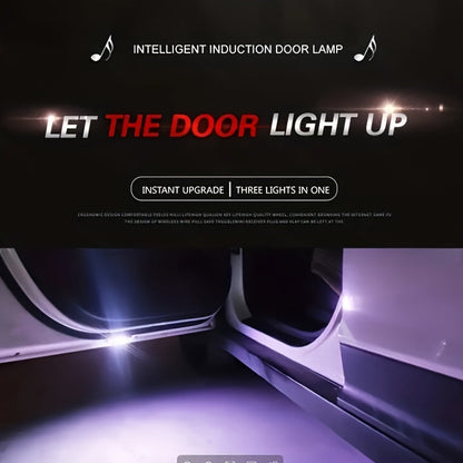 Buy 1 Get 1 Free - 2pcs Wireless Magnetic Door Welcome Lights – USB Rechargeable, Intelligent Induction, Easy Install, Adjustable Colors for Universal Vehicle Compatibility