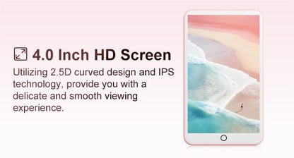 80GB MP3 Player Android 9.0 - Bluetooth, WiFi, 4.0-Inch Touchscreen, Speakers, FM Radio, eBooks, Up to 512GB Capacity