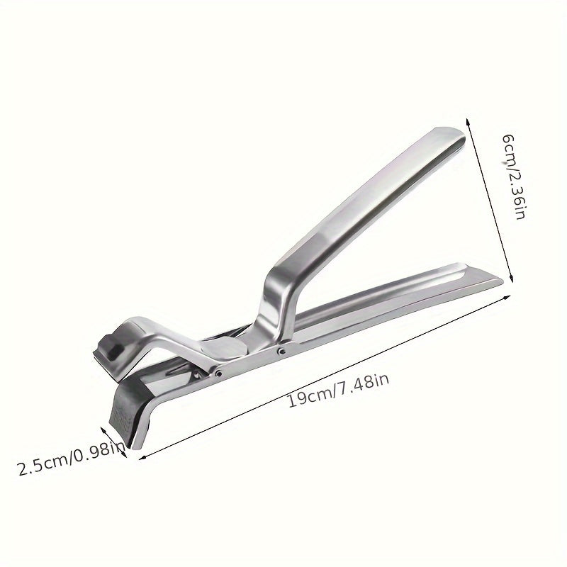 Stainless Steel & Silicone Anti-Scald Bowl Gripper – Multi-Functional Kitchen Hot Plate Holder – Universal Pan Dish Lifter – Food Retriever for Microwave and Oven Safe Handling