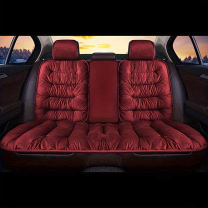 Thickened Winter Car Rear Seat Cushion – Warm Plush Cushion for 5-Seater Cars with Backrest, Single Chair Cushion