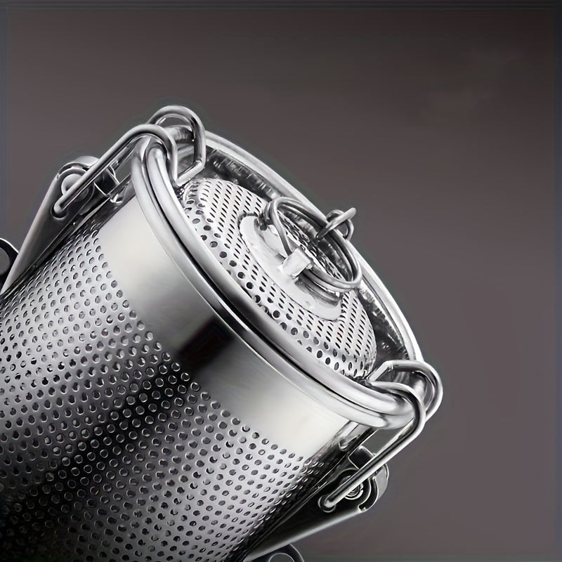 Stainless Steel Spice Infuser – Reusable Fine Mesh Strainer with Extended Chain for Loose Tea, Herbs and Seasonings – Ideal for Cooking, Brewing, and Kitchen Use