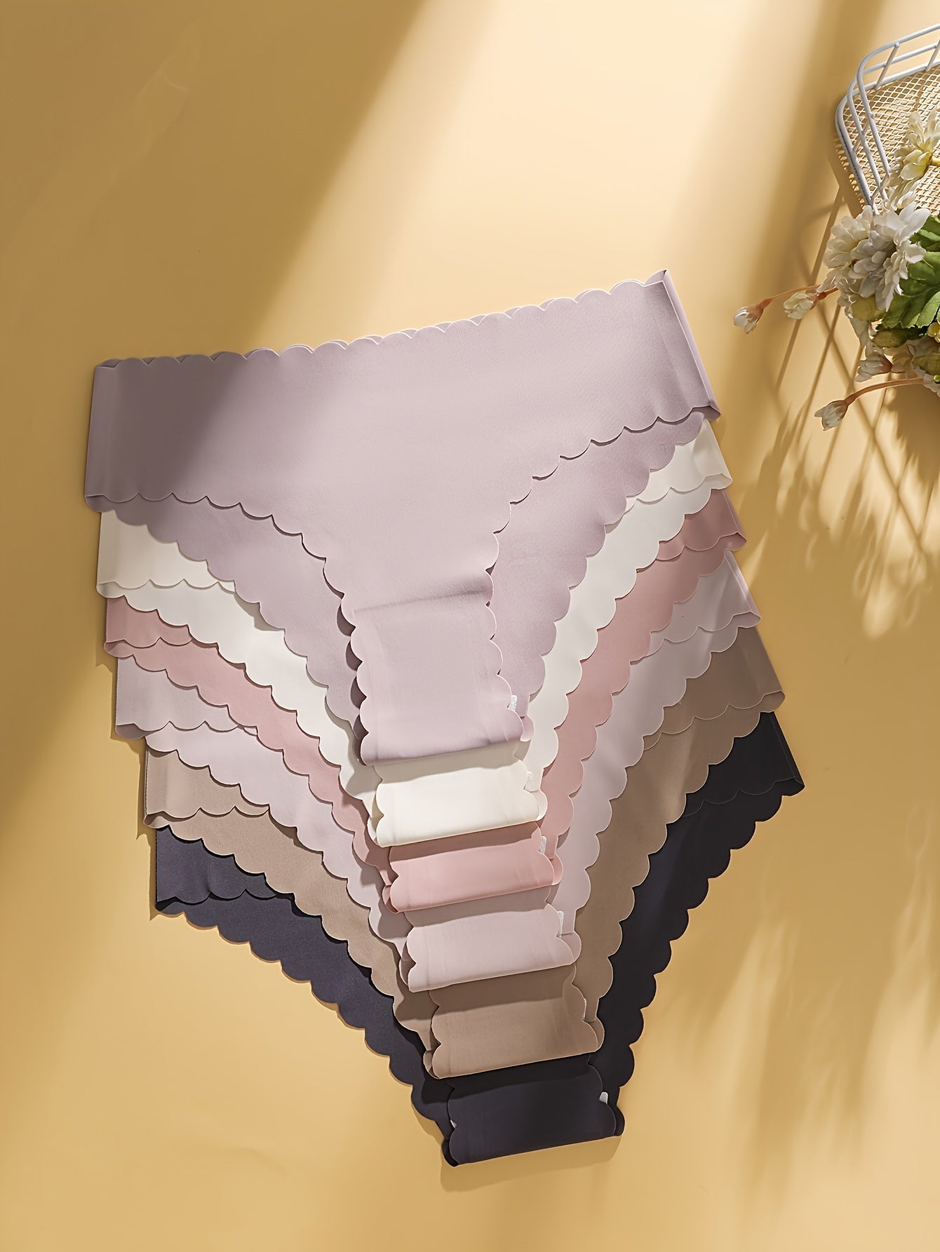 6 Piece Set Comfy Mid-Rise Solid Color Briefs – Soft Polyamide Fabric, Breathable and Stretchy, Sexy Women's Lingerie