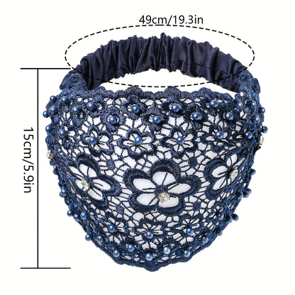 3 Piece Elegant Floral Beaded Wide Headbands Set - Fashionable Hair Accessories for Women, Perfect for Casual Wear