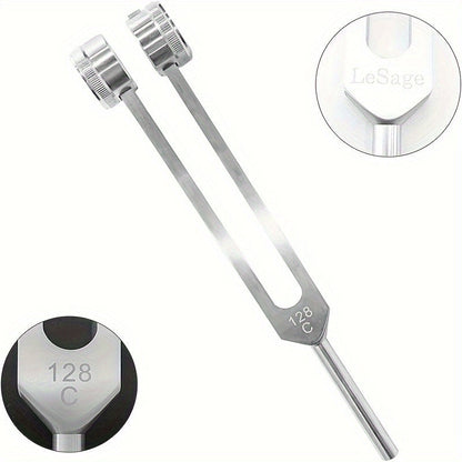 128Hz Medical-Grade Tuning Forks - Dual-Purpose Ear Cleaner and Vibration Tool | Large Ergonomic Design with Bell Clips for Soothing Ear Massage