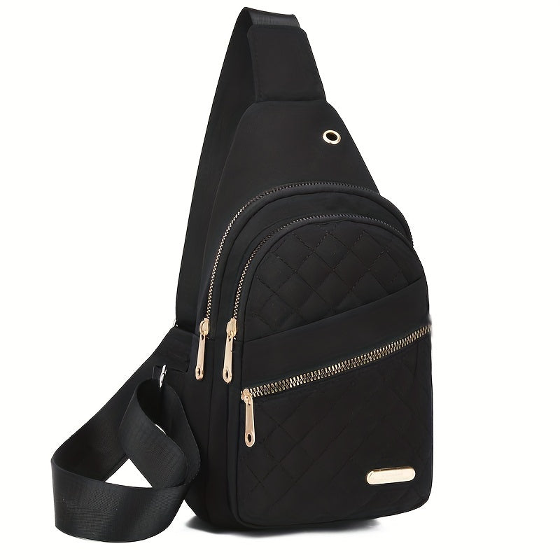 Starry Sky Nylon Sling Backpack for Women - Casual Sports Travel Crossbody Chest Bag, Adjustable Shoulder Strap, Multi-Pocket Fanny Pack
