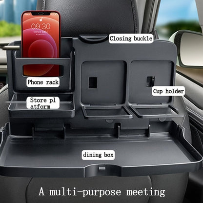 Adjustable and Foldable Car Dining Table with Cup Holder – Portable Backseat Storage Tray for Food and Drinks, Made of Durable PP Material