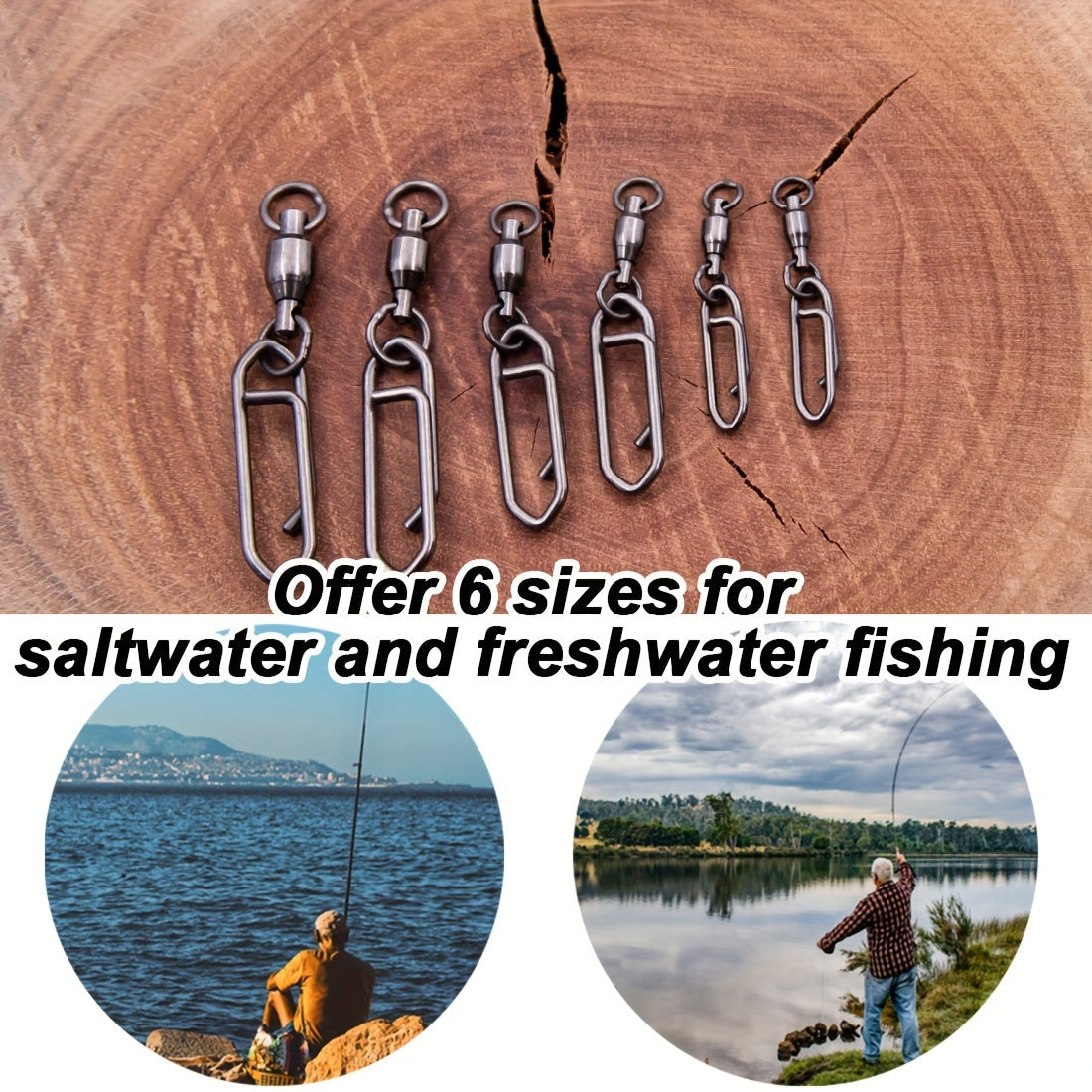 25pcs Premium Durable Sea Fishing Lure Connector Kit – Heavy-Duty Fishing Snap Swivel with Ball Bearing & Safety Snap – Essential Fishing Accessories for Anglers