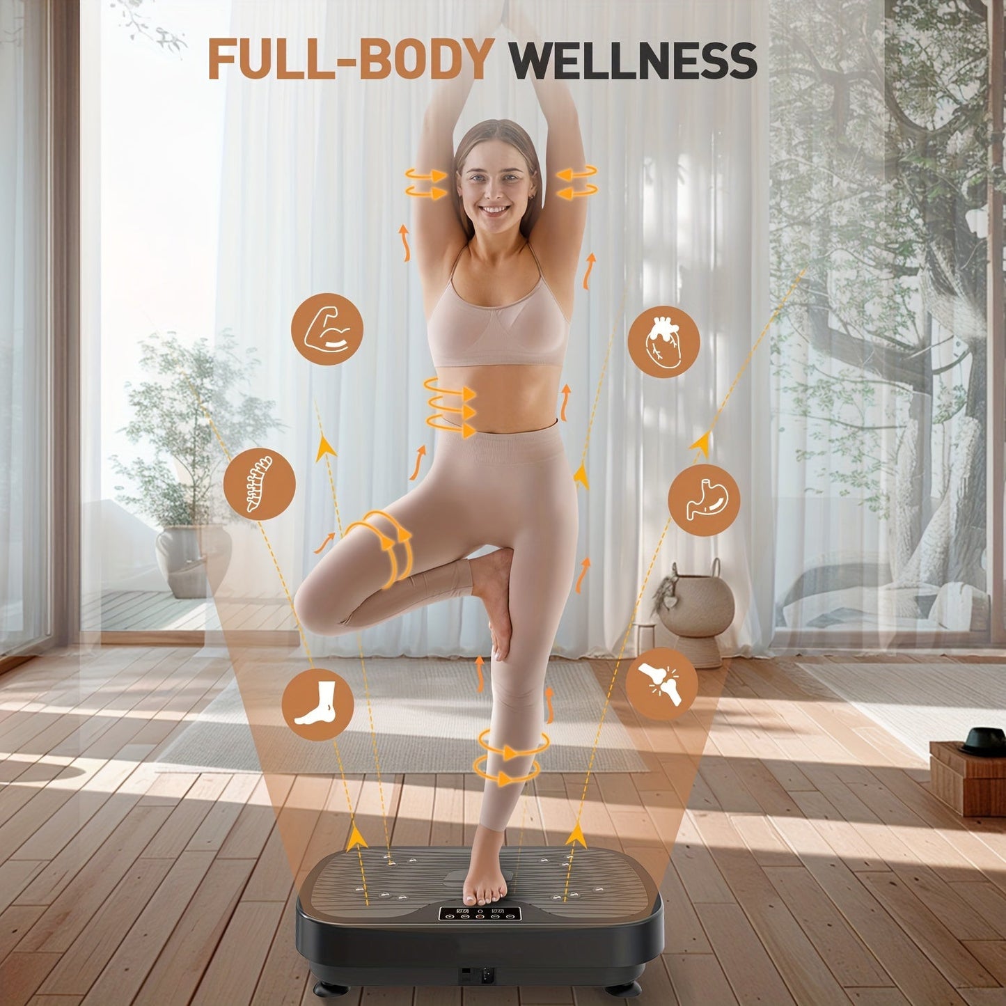 Vibration Plate Fitness Platform – Full Body Shaker Machine for Lymphatic Drainage, Weight Loss and Fat Burning, Exercise Machine for Women and Men