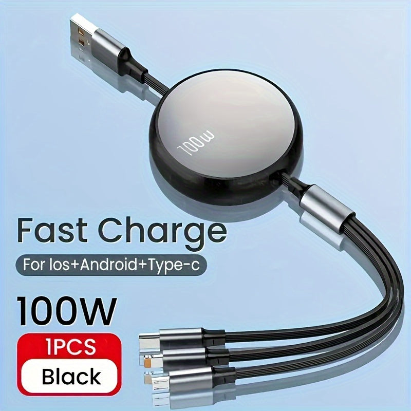Reversible USB Charging Cable – 6A 100W Fast Charging for iPhone, Huawei, Samsung & More, 480Mbps Data Sync, ≤36V Power Supply