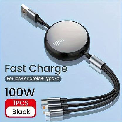 Reversible USB Charging Cable – 6A 100W Fast Charging for iPhone, Huawei, Samsung & More, 480Mbps Data Sync, ≤36V Power Supply