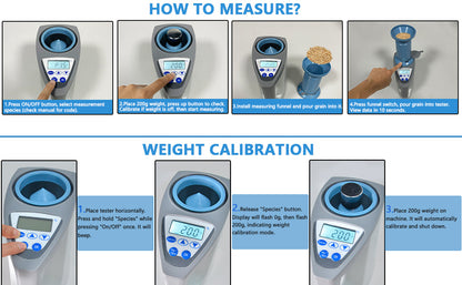 Grain Moisture Meter – LCD Moisture Tester for 20+ Grains with Weight, Density & Temperature Measurement