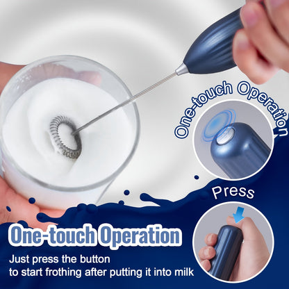 1pc Lalayuan Electric Milk Frother - Mini Battery-Operated Stainless Steel Drink Mixer, Handheld Whisk for Coffee, Latte, Cappuccino, Chocolate & Matcha (Batteries Not Included)