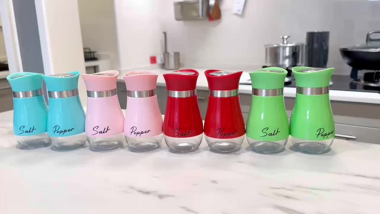 Salt and Pepper Shakers Set – 4 oz Glass Jars with Stainless Steel Lids, Refillable Spice Shakers for Kitchen, RV, BBQ, Farmhouse Decor, Christmas and Halloween Gifts