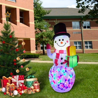 5ft Christmas Inflatable Snowman - Outdoor Yard Decor with Rotating LED Lights, Garden Christmas Decoration, Festival Decor for Restaurants