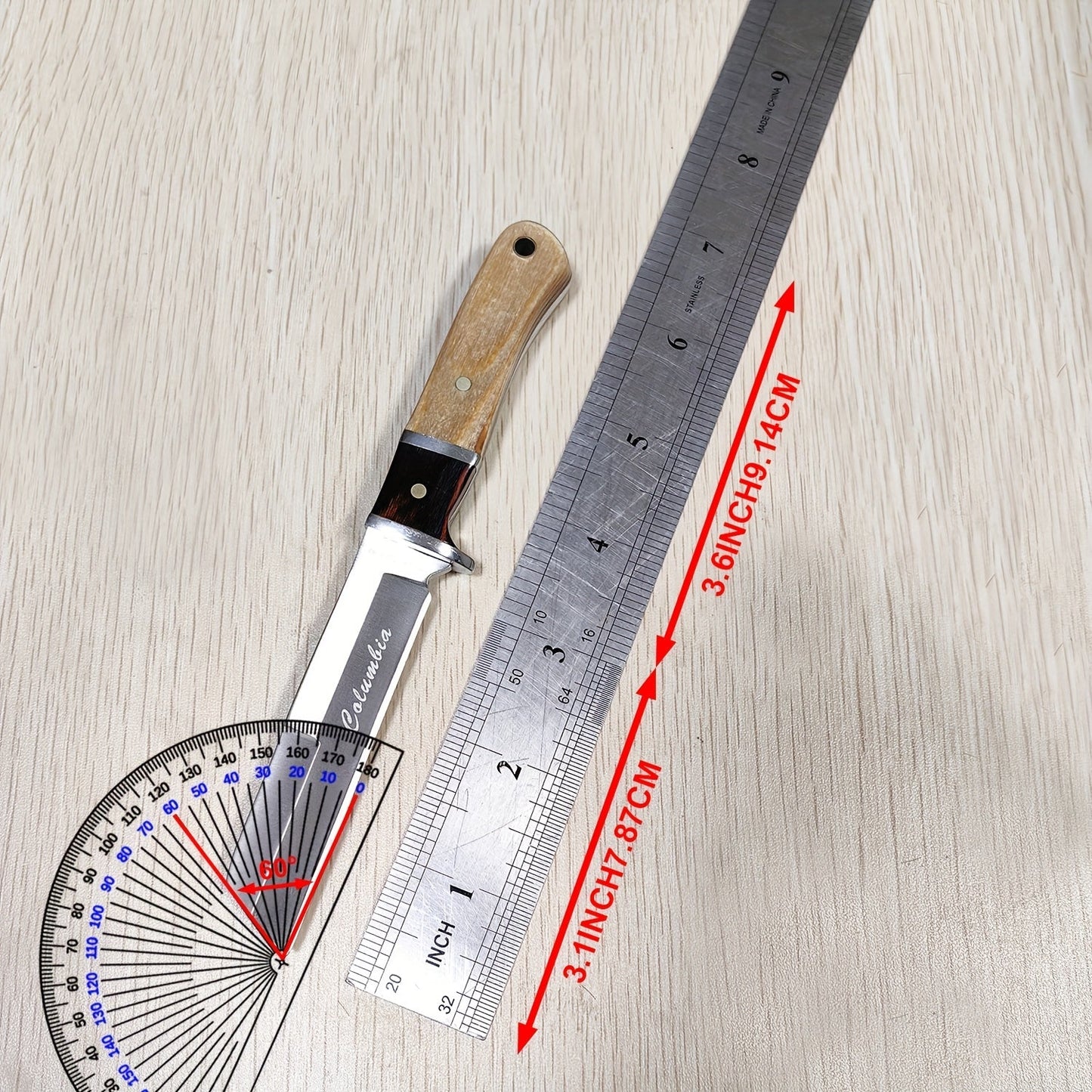 Elite Outdoorsman's Stainless Steel Knife - Ultra-Sharp, Durable, Corrosion-Resistant Blade with Nylon Sheath and Carry Handle for Camping and Hiking