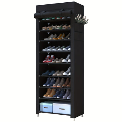 High-Capacity 9 Tier Shoe Rack Organizer with Dust Cover – Space-Saving, Easy Assembly – Stylish, Sturdy, and Durable for Household Closets and Entryways