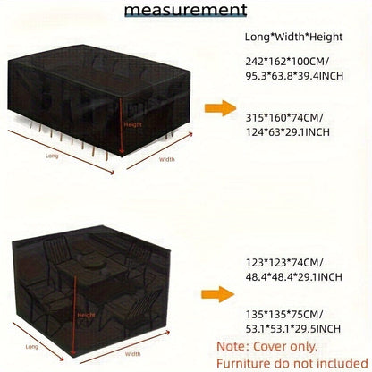 Waterproof Patio Furniture Covers – 210D Outdoor Furniture Covers for Sofa, Table & Chair Sets, UV, Rain, Snow & Dust Protection
