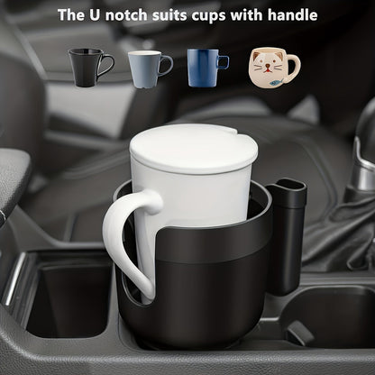 Adjustable Car Cup Holder Extender with Phone Mount – Fits Most Vehicles, Compatible with 32oz and 40oz Bottles and Large Cups