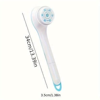 Electric Bath Brush Kit - Soft Hair Bath Brush with Long Handle for Back Rub and Shower Use