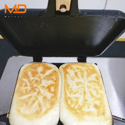 Deluxe Double-Sided Non-Stick Sandwich Maker - Grilled Sandwiches, Toast, Omelettes for Breakfast & Camping - Portable and Easy to Clean