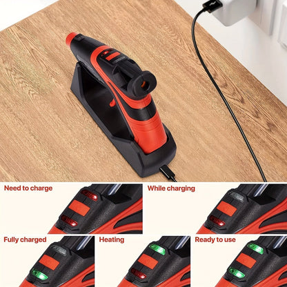 Cordless Hot Melt Glue Gun with 30PCS Glue Sticks - Rechargeable Hot Glue Tools Set