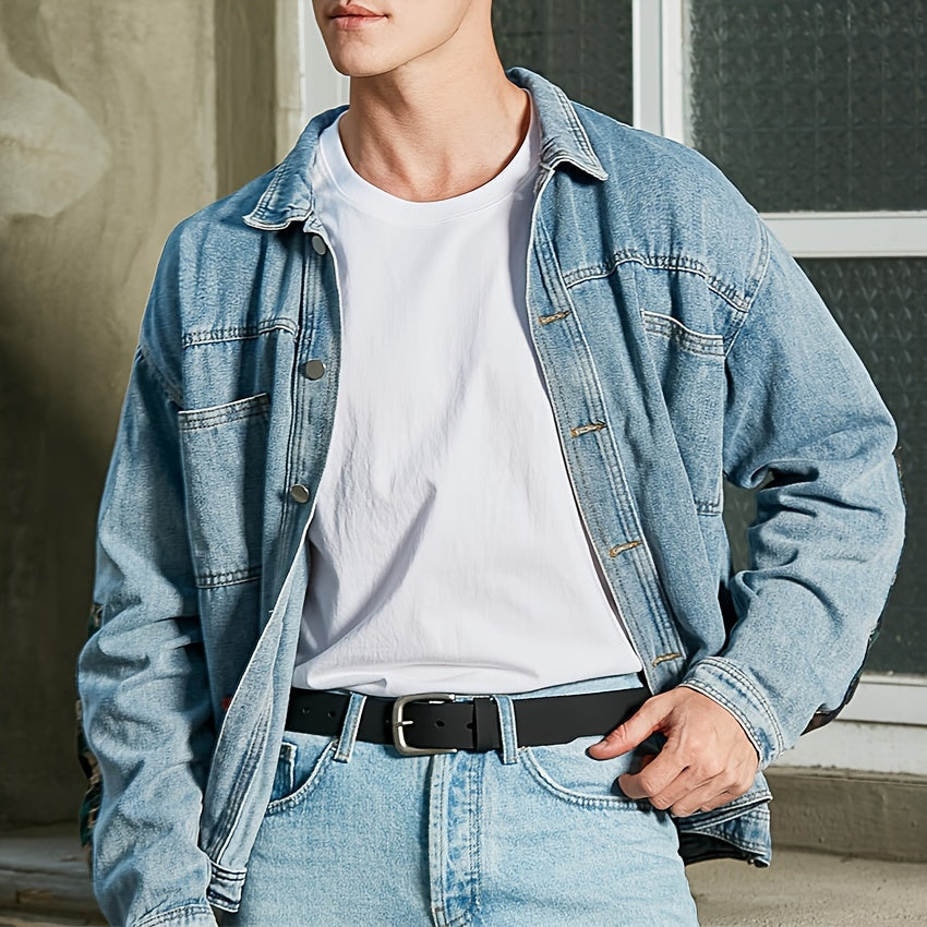 Handcrafted Men's Luxury Full Grain Leather Jeans Belt – Soft, Supple, Durable with Classic Buckle – Gift Box Included, Ideal for Casual Daily Wear