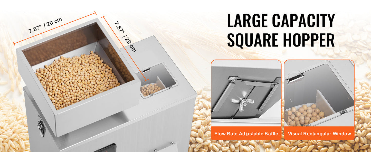 VEVOR Automatic Powder Filling Machine — Intelligent Particle Weighing Dispenser (1-100g / 1-200g / 10-500g) for Tea Seeds