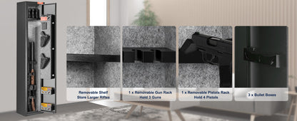 SucceBuy 3-8 Gun Safe – Digital Keypad Lock Cabinet with Removable Shelf for Rifles & Pistols