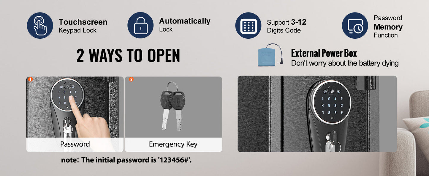 SucceBuy 3-8 Gun Safe – Digital Keypad Lock Cabinet with Removable Shelf for Rifles & Pistols