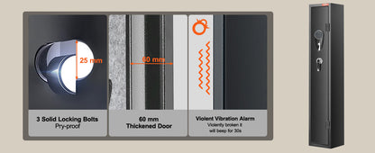 SucceBuy 3-8 Gun Safe – Digital Keypad Lock Cabinet with Removable Shelf for Rifles & Pistols