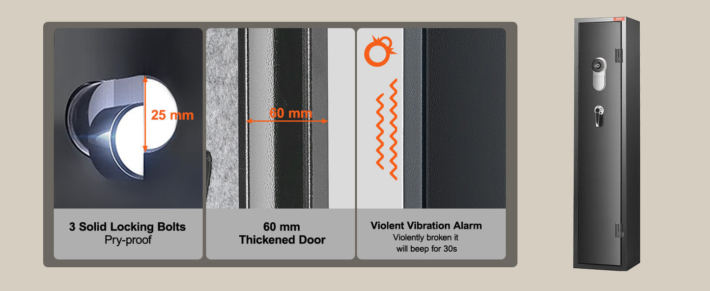 SucceBuy 3-8 Gun Safe – Digital Keypad Lock Cabinet with Removable Shelf for Rifles & Pistols