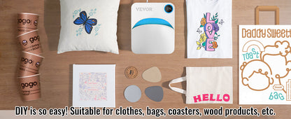 VEVOR Portable Heat Press Machine - 9x9/12x10 Inch, DIY Shirt Printing, Multifunctional Sublimation Transfer for HTV Vinyl, T-Shirt & Bag