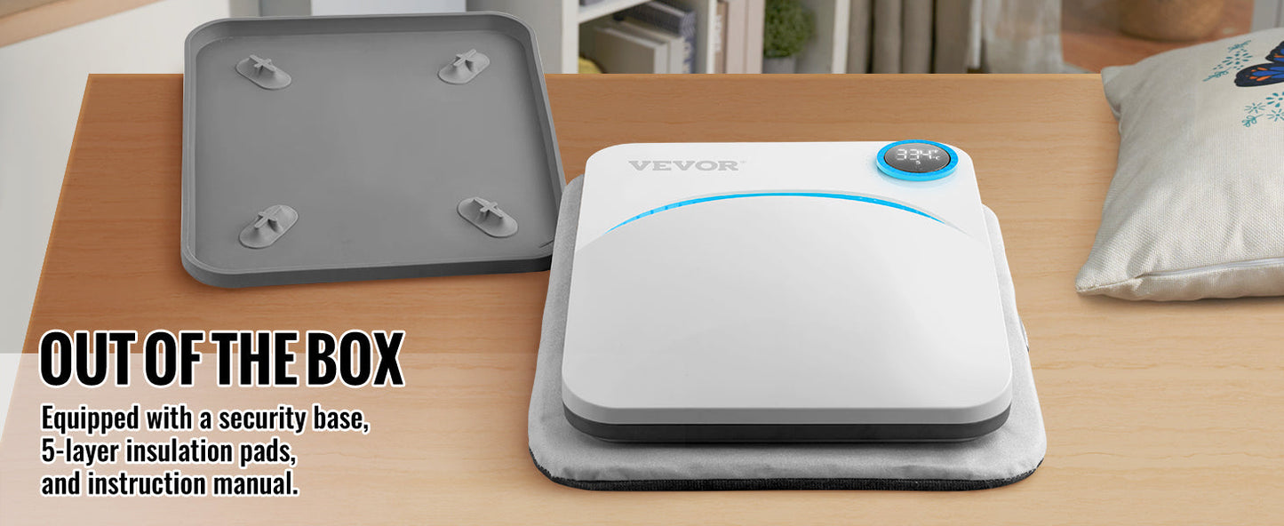 VEVOR Portable Heat Press Machine - 9x9/12x10 Inch, DIY Shirt Printing, Multifunctional Sublimation Transfer for HTV Vinyl, T-Shirt & Bag