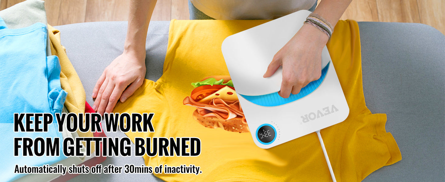 VEVOR Portable Heat Press Machine - 9x9/12x10 Inch, DIY Shirt Printing, Multifunctional Sublimation Transfer for HTV Vinyl, T-Shirt & Bag