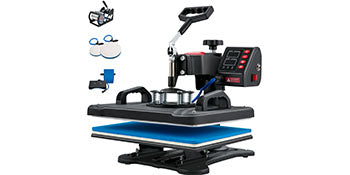 SucceBuy 5-in-1 Heat Press Machine – 12x15in Clamshell Sublimation Printer with Digital Temperature Control