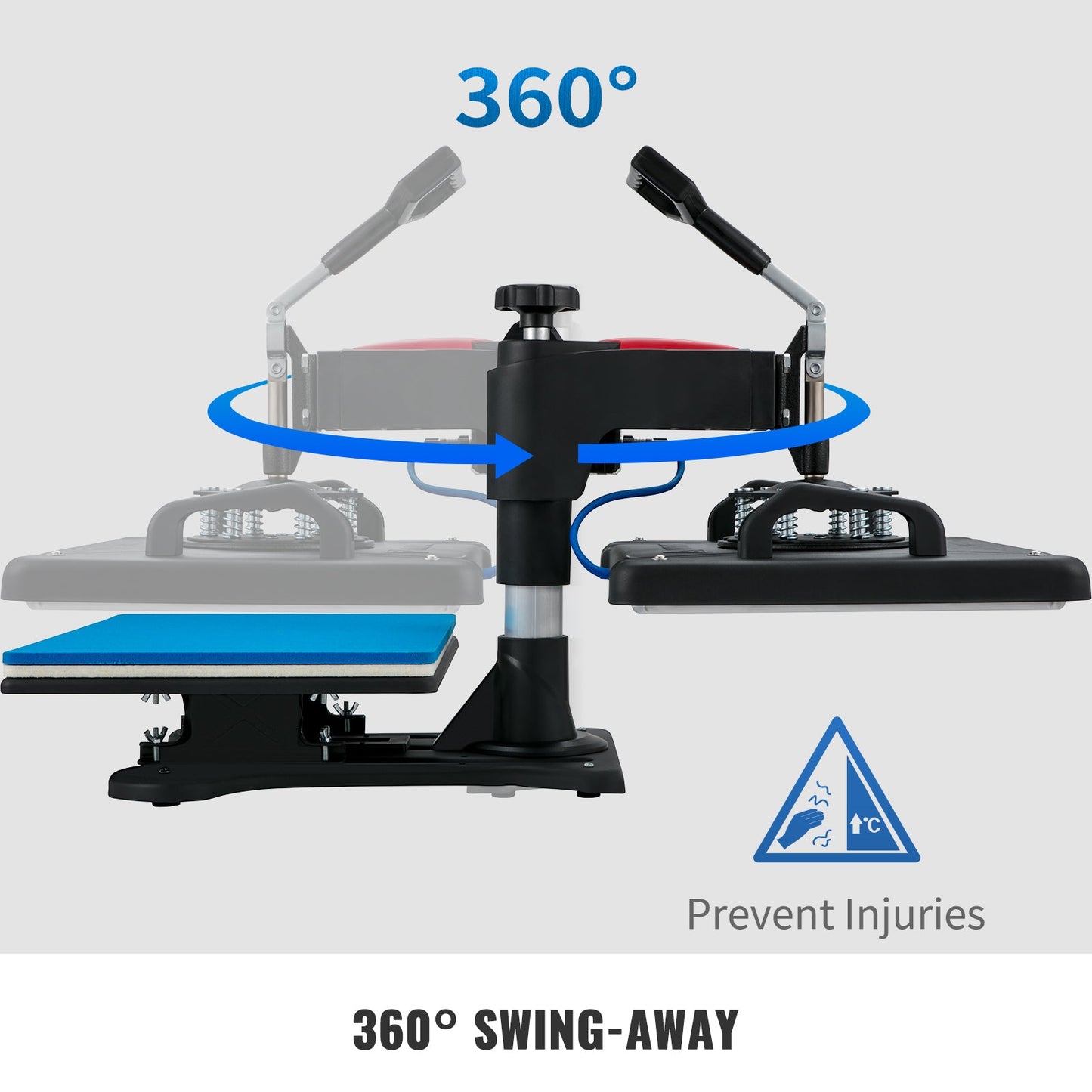 SucceBuy 5-in-1 Heat Press Machine – 12x15in Clamshell Sublimation Printer with Digital Temperature Control