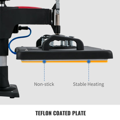SucceBuy 5-in-1 Heat Press Machine – 12x15in Clamshell Sublimation Printer with Digital Temperature Control