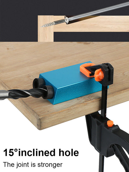 7/14/15PCS Pocket Hole Jig Kit – 15° Woodworking Drilling Guide & Locator with Drill Bit Set